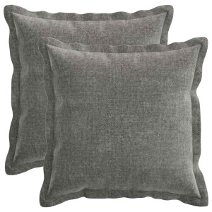 vidaXL Kussensloop 2 pcs HOUTEN Donkergrijs 30 x 30 cm Chenille Stof