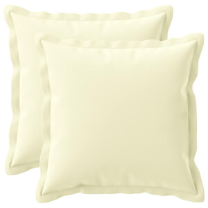 vidaXL Kussensloop 2 st HOUTEN Crèmekleurig 30 x 30 cm Polyester