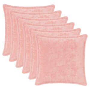 vidaXL Kussensloop 6 st HOUTEN Roze 30 x 30 cm Nep Konijnenbont