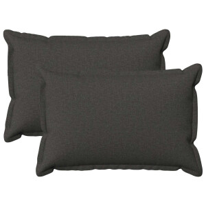 vidaXL Kussensloop 2 st HOUTEN Donkergrijs 30 x 50 cm Faux Linnen