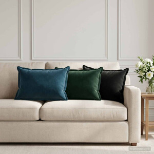 vidaXL Kussen met kussen HOUTEN 6 st Blauw fluweel