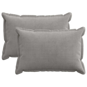 vidaXL Kussensloop 2 st HOUTEN Lichtgrijs 30 x 50 cm corduroy