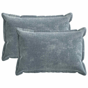 vidaXL Kussensloop 2 pcs HOUTEN Lichtblauw 30 x 50 cm Chenille Stof