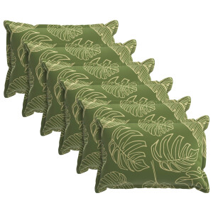 vidaXL Kussensloop 6 st HOUTEN Bladontwerp 30 x 50 cm Polyester