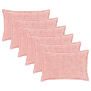 vidaXL Kussensloop 6 st HOUTEN Roze 30 x 50 cm Nep Konijnenbont