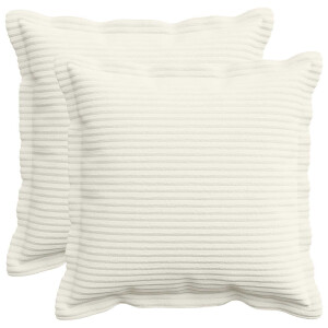 vidaXL Kussensloop 2 st HOUTEN Crèmekleurig 35 x 35 cm corduroy