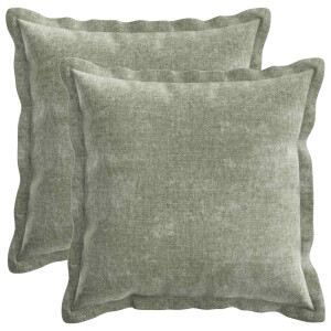 vidaXL Kussensloop 2 pcs HOUTEN Groen 35 x 35 cm Chenille Stof