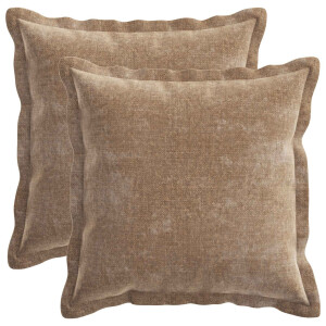 vidaXL Kussensloop 2 pcs HOUTEN Bruin 35 x 35 cm Chenille Stof