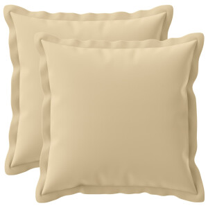 vidaXL Kussensloop 2 st HOUTEN Beige 35 x 35 cm Polyester