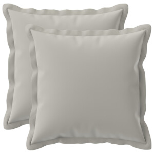 vidaXL Kussensloop 2 st HOUTEN Grijs 35 x 35 cm Polyester