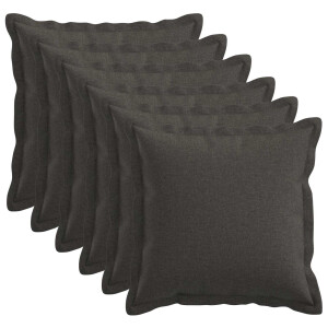 vidaXL Kussensloop 6 pcs HOUTEN Donkergrijs 40 x 40 cm Faux Linnen