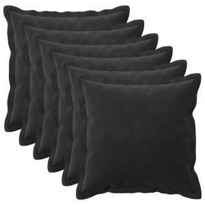 vidaXL Kussensloop 6 pcs HOUTEN Zwart 40 x 40 cm Fluweel