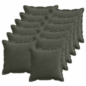 vidaXL Kussensloop 12 st HOUTEN Antraciet 40 x 40 cm corduroy