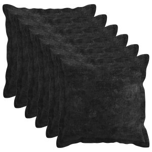 vidaXL Kussensloop 6 st HOUTEN Antraciet 40 x 40 cm Chenille Stof