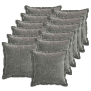vidaXL Kussensloop 12 pcs HOUTEN Donkergrijs 40 x 40 cm Chenille Stof