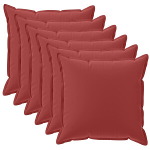 vidaXL Kussensloop 6 st HOUTEN Wijnrood 40 x 40 cm Polyester