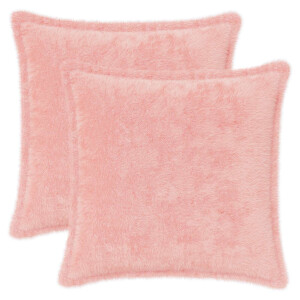 vidaXL Kussensloop 2 st HOUTEN Roze 40 x 40 cm Nep Konijnenbont