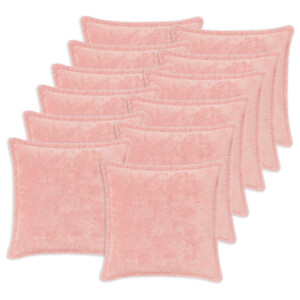 vidaXL Kussensloop 12 st HOUTEN Roze 40 x 40 cm Nep Konijnenbont