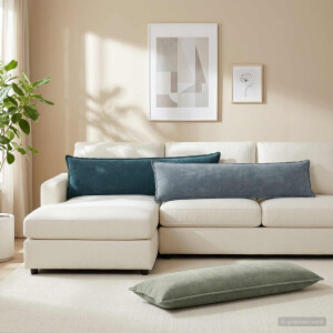 vidaXL Kussensloop 2 st HOUTEN Groen 40 x 145 cm Chenille Stof