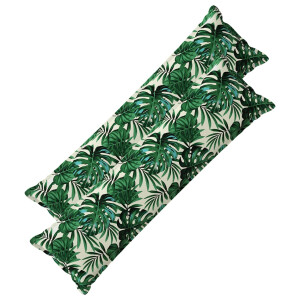 vidaXL Kussensloop 2 st HOUTEN Bladpatroon 40 x 145 cm Polyester
