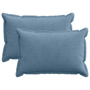vidaXL Kussensloop 2 st HOUTEN Blauw 40 x 60 cm corduroy