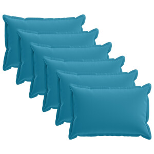 vidaXL Kussensloop 6 st HOUTEN Lichtblauw 40 x 60 cm Polyester