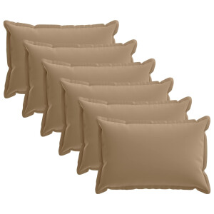 vidaXL Kussensloop 6 st HOUTEN Taupe 40 x 60 cm Polyester