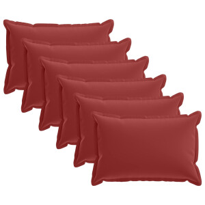 vidaXL Kussensloop 6 st HOUTEN Wijnrood 40 x 60 cm Polyester