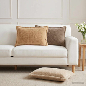 vidaXL Kussensloop 6 st HOUTEN Taupe 40 x 60 cm Nep Konijnenbont