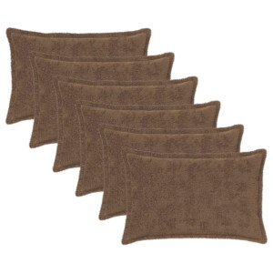 vidaXL Kussensloop 6 st HOUTEN Licht Bruin 40 x 60 cm Nep Konijnenbont