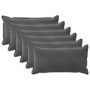 vidaXL Kussensloop 6 pcs HOUTEN Donkergrijs 40 x 70 cm Fluweel