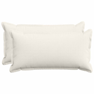 vidaXL Kussensloop 2 st HOUTEN Crèmekleurig 40 x 70 cm corduroy
