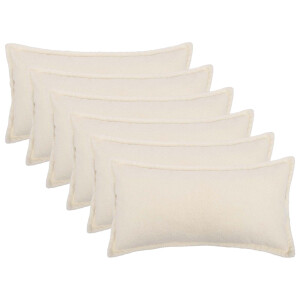 vidaXL Kussensloop 6 pcs HOUTEN Crèmekleurig 40 x 70 cm Bouclé