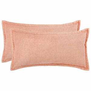 vidaXL Kussensloop 2 pcs HOUTEN Roze 40 x 70 cm Bouclé