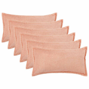 vidaXL Kussensloop 6 pcs HOUTEN Roze 40 x 70 cm Bouclé