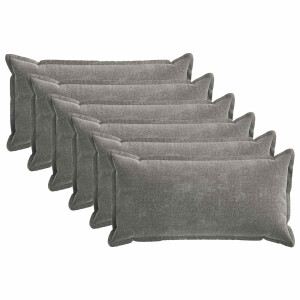 vidaXL Kussensloop 6 st HOUTEN Donkergrijs 40 x 70 cm Chenille Stof