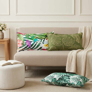 vidaXL Kussensloop 6 st HOUTEN Bladpatroon 40 x 70 cm Polyester