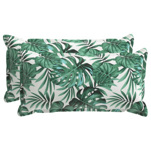 vidaXL Kussensloop 2 st HOUTEN Bladpatroon 40 x 70 cm Polyester