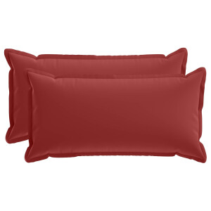 vidaXL Kussensloop 2 st HOUTEN Wijnrood 40 x 70 cm Polyester