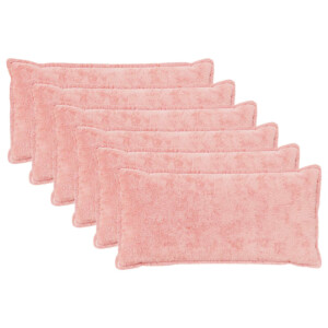 vidaXL Kussensloop 6 st HOUTEN Roze 40 x 70 cm Nep Konijnenbont