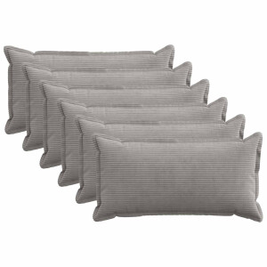 vidaXL Kussensloop 6 st HOUTEN Lichtgrijs 40 x 80 cm corduroy