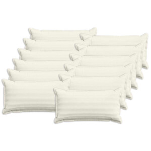 vidaXL Kussensloop 12 st HOUTEN Crèmekleurig 40 x 80 cm corduroy