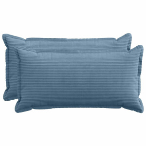 vidaXL Kussensloop 2 st HOUTEN Blauw 40 x 80 cm corduroy