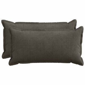 vidaXL Kussensloop 2 st HOUTEN Antraciet 40 x 80 cm corduroy