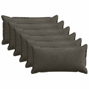 vidaXL Kussensloop 6 st HOUTEN Antraciet 40 x 80 cm corduroy