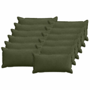 vidaXL Kussensloop 12 st HOUTEN Groen 40 x 80 cm corduroy