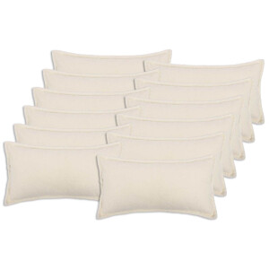 vidaXL Kussensloop 12 pcs HOUTEN Crèmekleurig 40 x 80 cm Bouclé