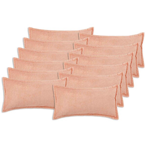 vidaXL Kussensloop 12 pcs HOUTEN Roze 40 x 80 cm Bouclé