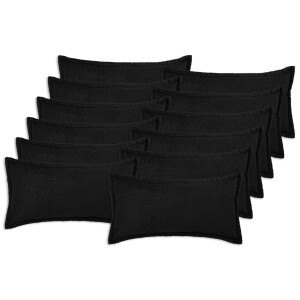 vidaXL Kussensloop 12 pcs HOUTEN Zwart 40 x 80 cm Bouclé