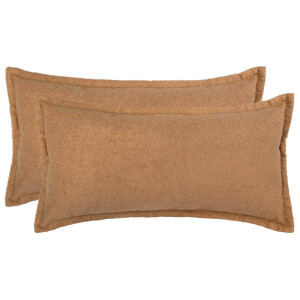 vidaXL Kussensloop 2 pcs HOUTEN Beige 40 x 80 cm Bouclé
